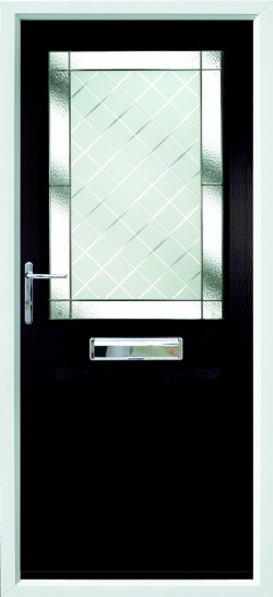 Beeston 1 composite door in Black with Brilliante glass