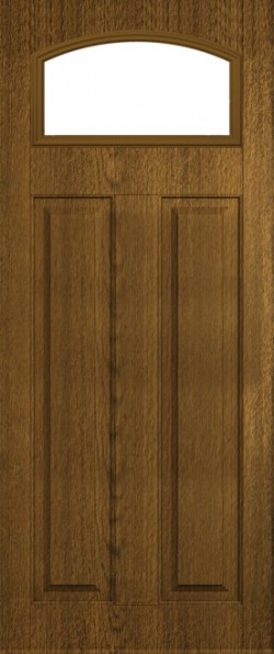 The London composite door in Walnut with glazed panel.