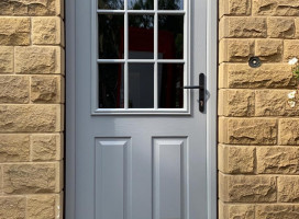 Beeston composite door in French Grey, Kirkburton