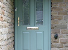 Ludlow 2 composite door in Chartwell Green with Brilliante glass
