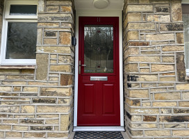 Beeston composite door in Ruby Red