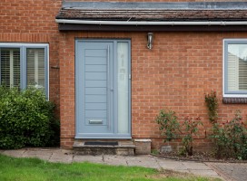 Windsor Solid composite door in French Grey with integrated side panel, Almondbury