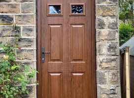 Tenby composite door in Walnut installed in Upper Hopton, Mirfield